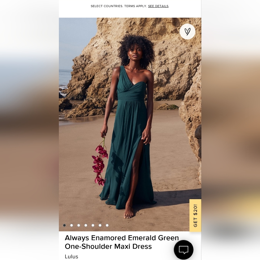 Lulu's Always Enamored Emerald Green One-Shoulder Maxi Dress